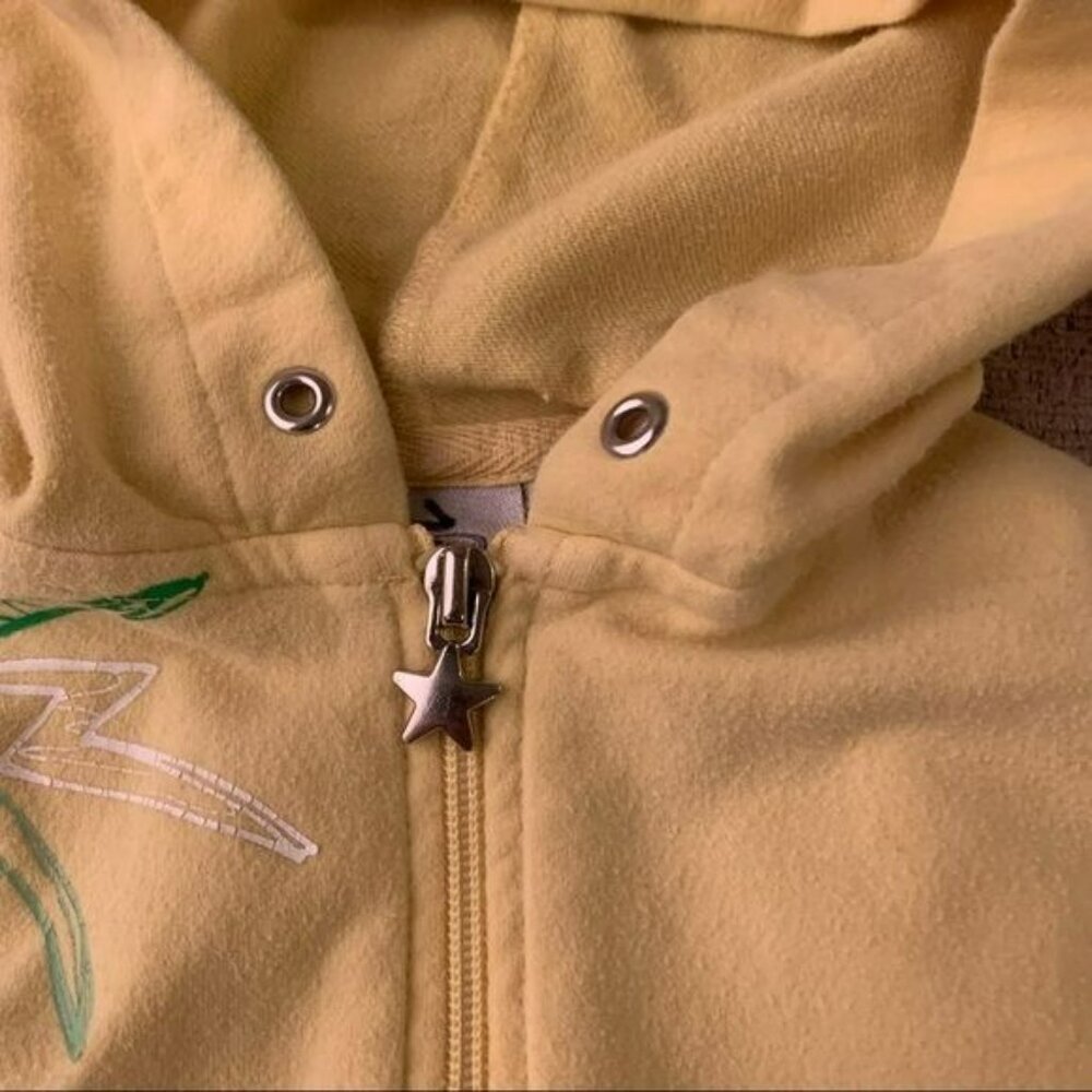 Girls athletic works yellow zip up hoodie with lightening bolts and stars - 24M - Picture 4 of 8